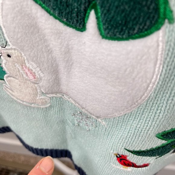 Quacker Factory Snowman Ugly Christmas Sweater Knit Cardigan‎ Womens Sz L Blue - Picture 6 of 16